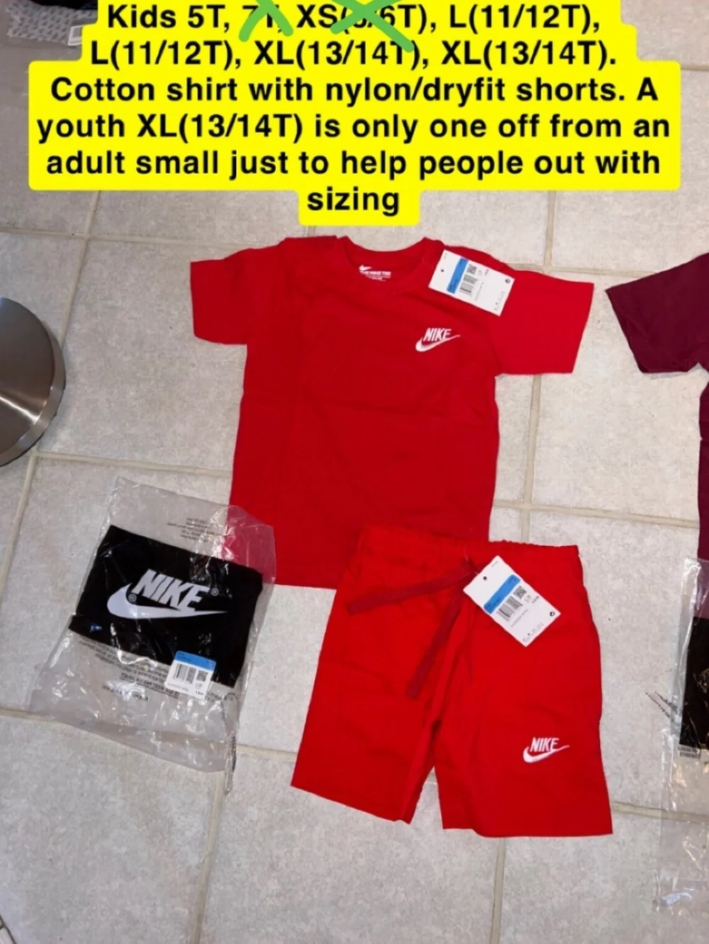 Kids Nike short/shirt set youth XL